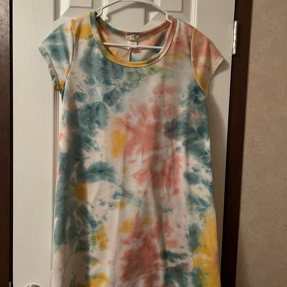 Colorful Tie-Dye T-Shirt Dress